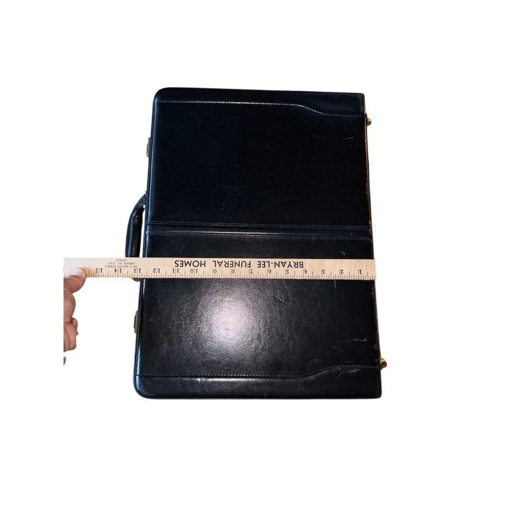 McKlein Leather Attache Briefcase Hard Case Dual‎ Combo Lock vintage old money